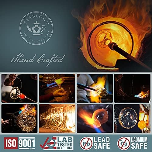 Teabloom Royal Teacup and Saucer Set 2-Pack – Medium Teacup Size – 8 OZ/ 240 ML Capacity – Crystal Clear Classic Design – Premium Borosilicate Glass – Stain-free and Heat Resistant - Image 5