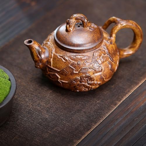 Tea Kettle Retro Tea Set Chinese Tea Ceremony Relief Horizontal Teapot Home Tea Maker Ceramic Tea Infuser - Image 7