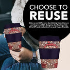 Ecoffee Cup 12oz (350ml) William Morris Reusable Coffee Cup – PLA Plant-Based Travel Mug with Silicone Lid, Melamine Free & Dishwasher Safe – Wandle - Image 3