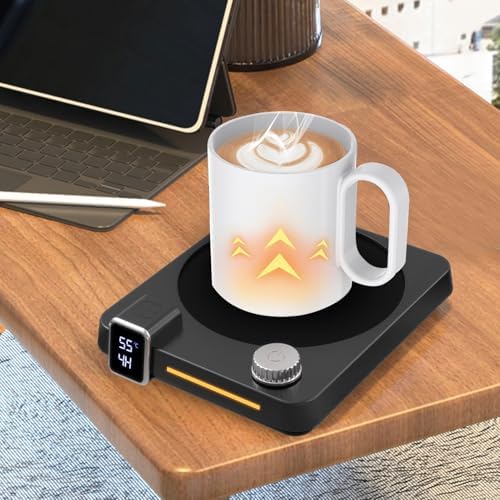 Luocute Coffee Mug Warmer, 9 Temperature Settings Electric Cup Warmer with Auto Shut Off Timer for Desk Coffee Tea Milk Beverage (US Plug 110V) - Image 3