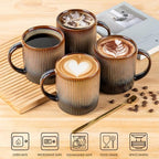 theterra Ceramic Coffee Mugs Set of 6, 14.2 oz Coffee Cups with Handle - Image 4