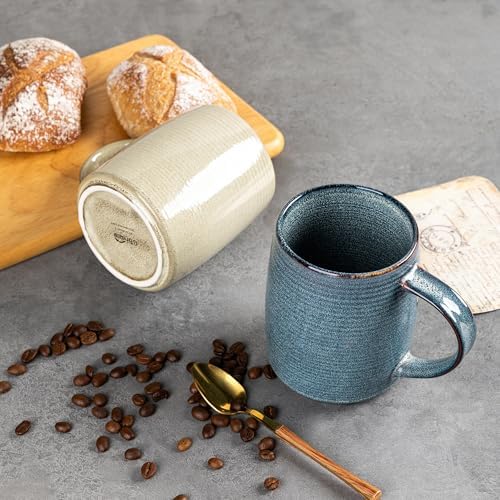 GBhome Large Ceramic Coffee Mugs Set of 6, 18oz Handmade Stoneware Coffee Mugs Set for Latte/Cappuccino/Hot Cocoa, Dishwasher & Microwave Safe, Multi-Color - Image 4