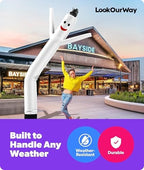 LookOurWay Air Dancers Inflatable Tube Man Attachment - 10 Feet Tall Wacky Waving Inflatable Dancing Tube Guy for Business Promotion - Blower Not Included - White - Image 5