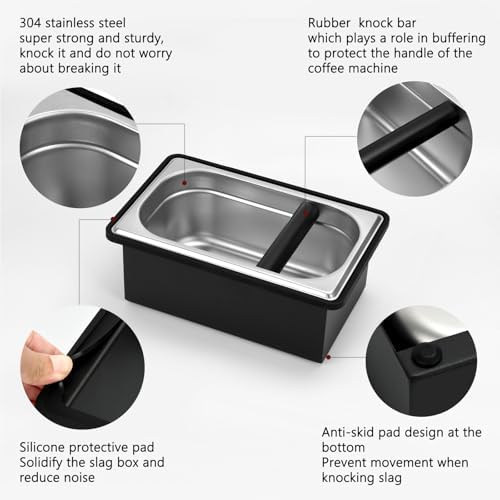 Espresso Knock Box Stainless Steel Large Coffee Puck Container Knockbox - Image 3