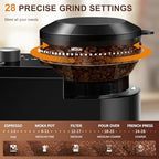 Electric Burr Coffee Grinder,Adjustable coffee grinder with 28 Precise Grind Setting for French Press, Drip Coffee and Espresso,12 Cups, (Black+Gray) - Image 2