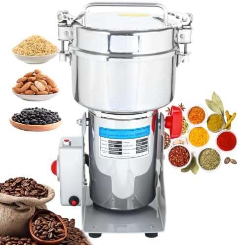 2500g Commercial Grain Grinder - 3000W Heavy-Duty Electric Mill for Coffee, Spices, Nuts & Grains | 32000 RPM | Industrial Stainless Steel | 5 Blades System | for Home & Restaurant Use by Unknown