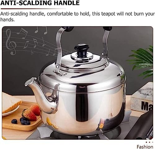 Stovetop Kettle Stovetop Whistling Tea Kettle Stainless Steel Teapot Camping Induction for Gas Stove Kettles for Stove(6L) - Image 5