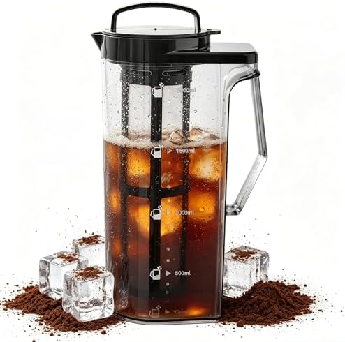 AEMEGO 67oz Cold Brew Coffee Maker Pitcher, 2L Heat Resistant Iced Tea by AEMEGO