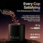 Coffee Dosing Cup Scale, Digital Espresso Measuring Tool with LED Display 0.1g Precision 0.3 to 500g Range Compatible with 58mm Portafilter for Weighing and Tamping Use - Image 2