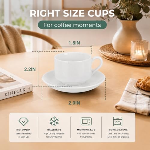 3 Ounce Espresso Cups Set of 4, White - Image 3