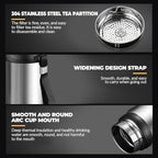 60 oz Smart Water Bottles with Digital Temperature Display Coffee Tea Infuser Bottle LED Thermal Cup Double Walled Vacuum Insulated Stainless Steel Flask Leak Proof Travel Mug Keep Warm (silver) - Image 4