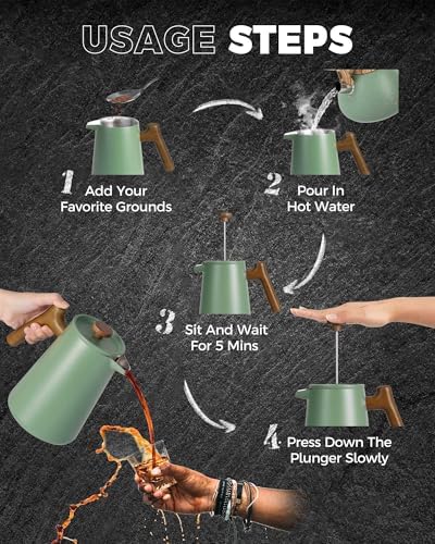 POLIVIAR French Press Coffee Maker, 34 oz - Image 5