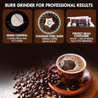 Kenmore Elite Grind and Brew Coffee Maker w/ Burr Grinder, 12 Cup Programmable Automatic Timer Brew Coffee Machine, Air-Tight Bean Hopper, Grind Size and Brew Strength Selectors, Stainless Steel - Image 5