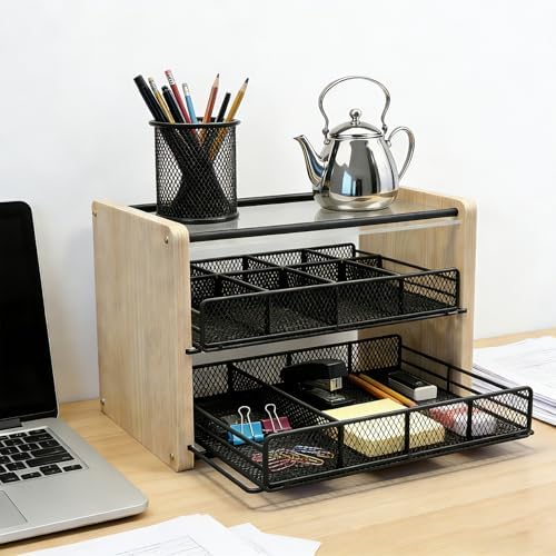 3-Tier Wooden Tea Bag Organizer & Storage Station with 16 Compartments Tea Bag Holder for Kitchen Countertop, Office, Tea Station - Image 6