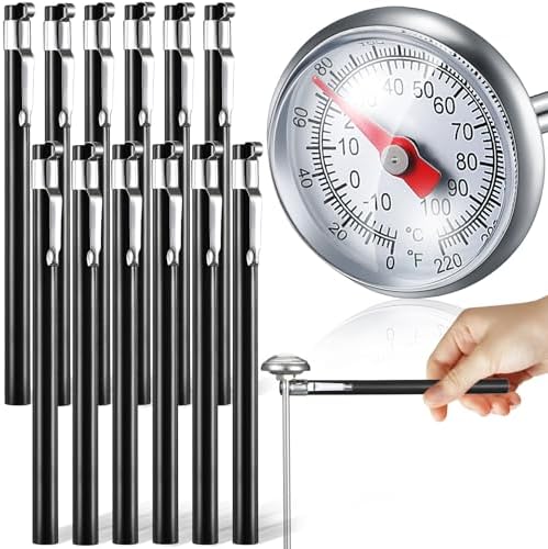 Xuhal 12 Pcs Stainless Steel Kitchen Dial Thermometer 5",Black by Xuhal