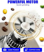 Electric Grain Mill Grinder 500G, 304 Stainless Steel Flour Mill Grinder for Home Use for Dry Grains Spices Coffee Corn Pepper, Ultrafine Grain Household Flour Mill, Kitchen - Image 6