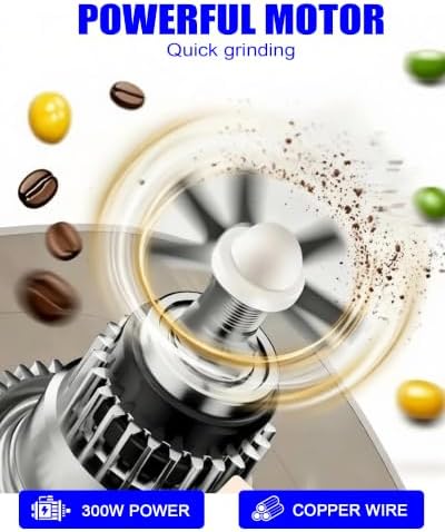 Electric Grain Mill Grinder 500G, 304 Stainless Steel Flour Mill Grinder for Home Use for Dry Grains Spices Coffee Corn Pepper, Ultrafine Grain Household Flour Mill, Kitchen - Image 6