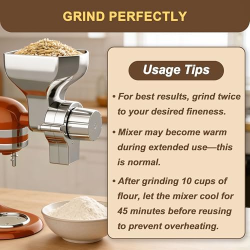 Grain Mill Attachment for KitchenAid Stand Mixers, 12-Level Adjustable - Image 5