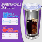 20oz Tumbler Stainless Steel Tumbler Coffee Tumbler with Lid Purple, 8P - Image 5