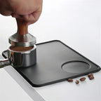 Coffee Tamper Mat Food Grade Silicone Espresso Coffee Tamping Rest Holder Corner Edge Pad Compatible with Office Bar Coffee ShopNO.1882(Black L) - Image 2