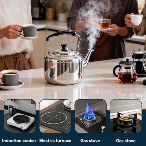 Whistling Tea Kettle,5.5l Tea Pot with Ergonomic Handle for Stovetop - Image 5
