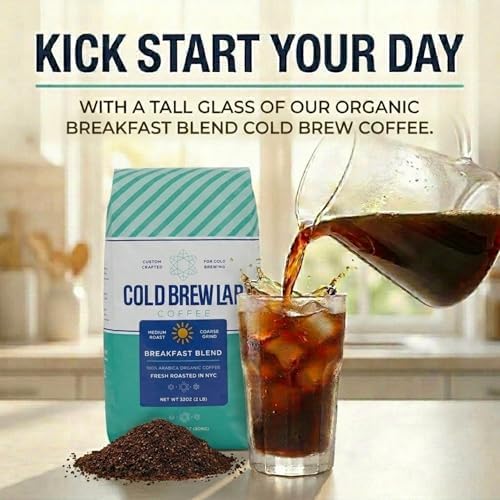 Cold Brew Organic Breakfast Blend Coffee, Medium Roast, Coarse Ground, 2 Lb - Image 2