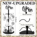 LemonRoad Coffee Bar Mug Holder Tree, Sturdy Metal Cup Holder for Countertop Coffee Mug Hanger with 12 Hooks for Counter, Cabinet Christmas Home Bar Accessories Storage and Organizer, Black - Image 7