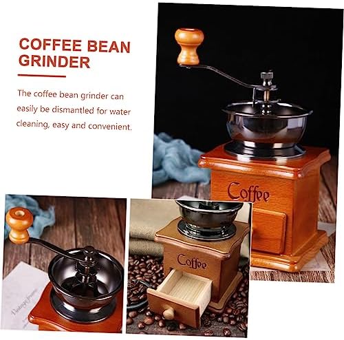 Vintage Wooden Manual Coffee Grinder with Ceramic Burr, 50-60g Capacity - Image 2