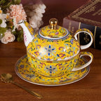 KAMMAK Tea for One Set, Ceramic Teapot, Bone China Tea Set, Cup and Saucer - Image 4