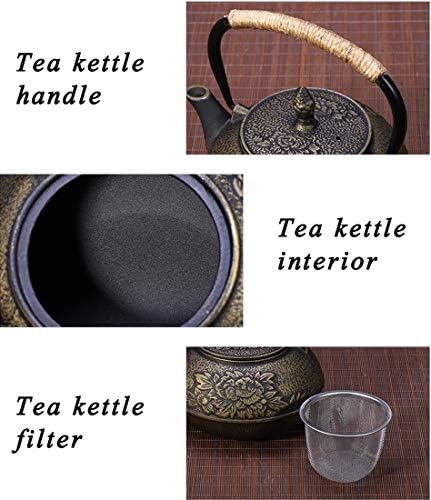 tetsubin cast iron kettle workshop japanese cast iron teapot with Stainless Steel Infuser(900 mL) - Image 4