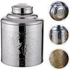Tea Jars Storage Tea Jars Storage, Stainless Steel Tea Canister Silver Kitchen Food Storage Jars 100g Tea Tin Coffee Dispenser with Sealed Lids Airtight Loose Leaf Tea Container (Silver 11X8.8X5.5CM) - Image 5