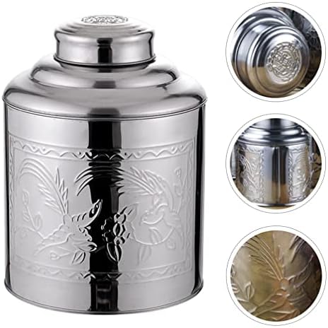 Tea Jars Storage Tea Jars Storage, Stainless Steel Tea Canister Silver Kitchen Food Storage Jars 100g Tea Tin Coffee Dispenser with Sealed Lids Airtight Loose Leaf Tea Container (Silver 11X8.8X5.5CM) - Image 5