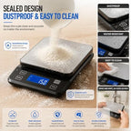 Waterproof Digital Kitchen Scale 0.001oz/0.1g Precision, Stainless Steel Electronic Scale with 3 Power Options (Rechargeable/AAA/Built-in), 10 Units Conversion, Smart Standby, 22lb/10kg Capacity - Image 3