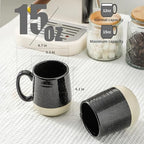 HASENSE Ceramic Coffee Mugs Set, 15 oz Large Coffee Cups Set of 4, Tea Cups with Handle for Men and Women, Latte Mugs for Coffee, Tea, Milk, Hot Chocolate, Microwave Dishwasher Safe, Black - Image 6