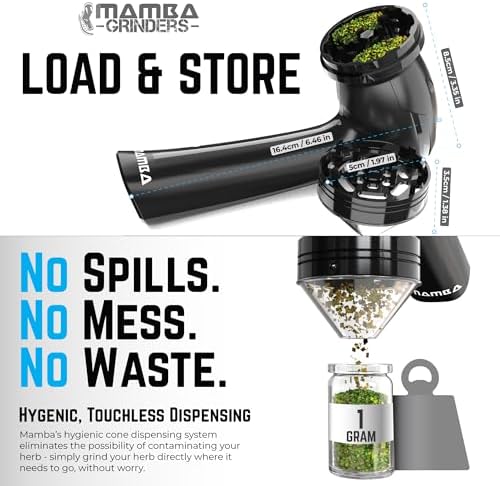 Mamba Original Electric Seed Grinder, USB-C Rechargeable Spice Mill, Black - Image 3