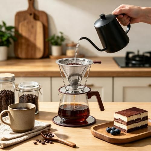 Stainless Steel Coffee Filter with Removable Stand, Travel Coffee Strainer - Image 3