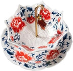 Chinese Blue and White Porcelain Tea Infuser - Umbrella Shape Ceramic Loose Leaf Tea Strainer with Rotating Filter, Traditional Kung Fu Accessories, Elegant Kung Fu Brewing Tool for Teapot or Cup(Red) by Unknown