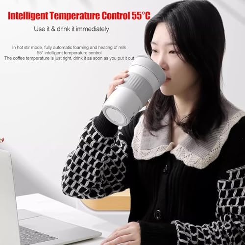 300ml Automatic Foam Maker, Fully Automatic Milk Frother with LED Touch Screen, 4 Speed Modes, Intelligent Temperature Control 55°C & 8800 Rpm Magnetic Suspension Stirring - Image 4
