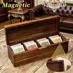 Acacia Wood Tea Bag Organizer with Compartments - Image 2