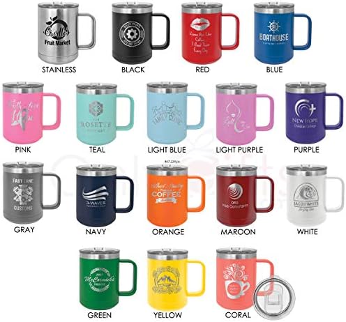 LET THE ADVENTURE BEGIN Teal 15 oz Coffee Cup w/Slide Top Lid | Insulated Travel Coffee Mug | Unique Gift Ideas From Women or Men | Compare Price To Yeti Rambler - Image 3