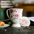 BTaT- Large Coffee Mugs, 12 oz, Set of 4, Floral Mugs for Coffee Cups Set, Porcelain Bone China, Tea Mug, - Image 5