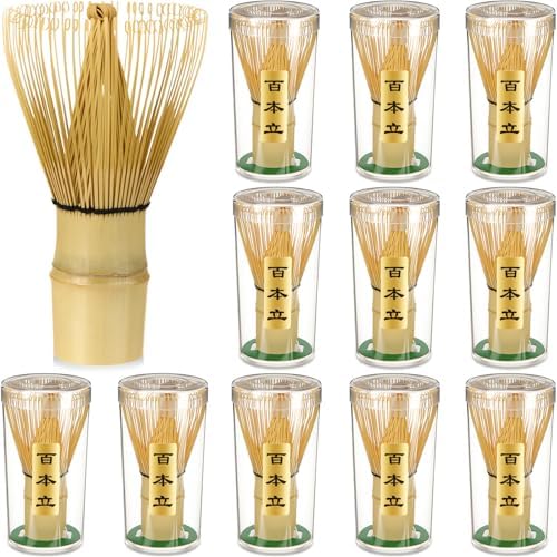 LemonRoad 12 Pcs Matcha Whisk Bulk 100 Prong Bamboo Whisk for Matcha Powder Traditional Japanese Chasen Handcrafted Organic Bamboo Stirrer Mixer Brush Authentic Ceremonial Tea Preparation Starter by Unknown