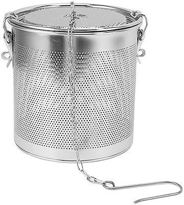 Tea Infuser, Stainless Steel Seasoning Strainer with Tea Basket and Lid Tea Strainers for Loose Tea Mesh Microporous Filtration Spice Infuser for Brew Tea, Spices & Seasonings (3.2L) by Gavigain