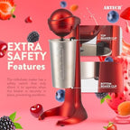 Retro Milkshake Maker - 100W Electric Milk Frother, 500ml Stainless Steel Cup, 2 Speed Settings for Smoothies, Protein Shakes, Cocktails & More (Red) - Image 4