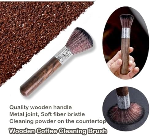 6-Piece Coffee Machine Brush Set with Wooden and Nylon Brushes, Air Blower, and Cleaning Towel for Coffee Maker and Grinder - Image 3