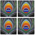CafePress Peacock Feather 1 Tumbled Stone - Set of 4 Coasters Set of 4 by CafePress
