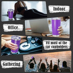 20oz Tumbler Insulated Coffee Tumblers with Lid Stainless Steel Purple 4P - Image 6