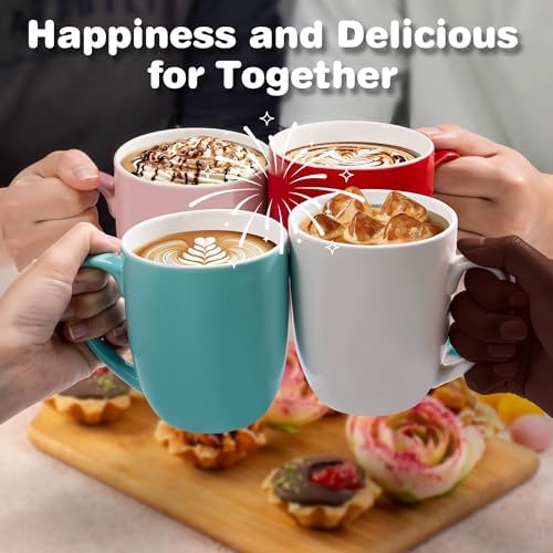Urbanstrive 16 oz Large Coffee Mugs Set of 6 Ceramic Coffee Mug White Coffee Cups Tea Cups Idea Gift for Women Men House Warming Gifts New Home Office, Blue 6 Pack - Image 5