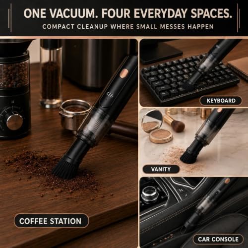 Coffee Grinder Vacuum Cleaner, Mini Handheld Coffee Vacuum, Brush Nozzle (B) - Image 6