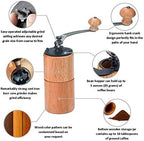 Manual Coffee Bean Grinder Wooden Mill with Cast Iron Burr, Large Capacity Hand Crank, Portable Travel Camping Adjustable (Brown) - Image 7